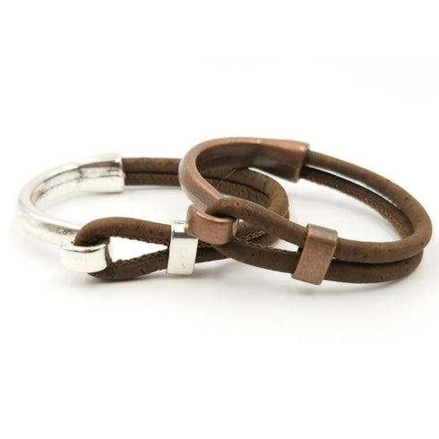Brown Cork Side Hook Bracelet